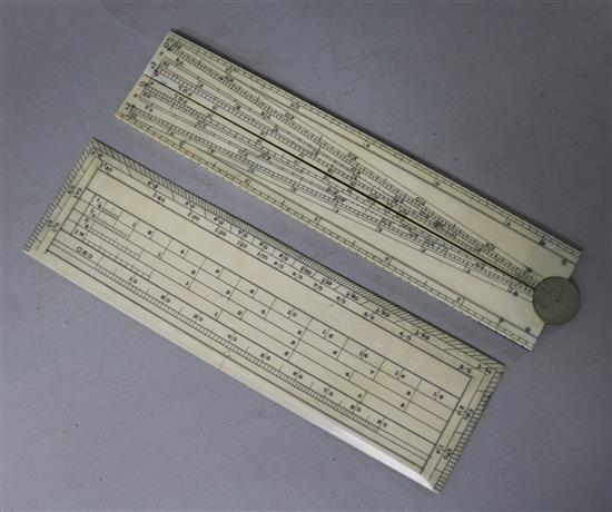 Two ivory rulers